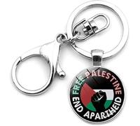 xutao Palestina Termina apartheid bandiera portachiavi titolare novità mondo nazionale portachiavi gioielli accessori per uomini donne coppia regalo, multicolore, F