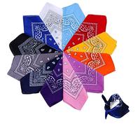 xutong 12 Pezzi Bandane Cappelli,Bandana per Capelli, Collo,Testa,Sciarpa Fazzoletti da Taschino,Disegno Paisley