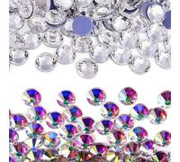XUTONG 2880 Pezzi Hotfix Flatback Strass Vetro Cristallo Artificiale Gemme, Cristallo AB,Hotfix Strass,misura di 3,0-3,2 mm (ss12)