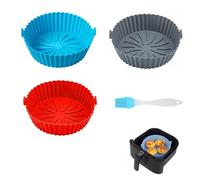 xutong 3 pezzi - Pentola in silicone per friggitrice ad aria, 17,5 cm, stampi in silicone per friggitrice ad aria, accessori per friggitrice ad aria riutilizzabile
