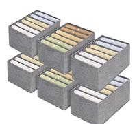 xutong 6 pezzi Organizzatore armadio vestiti, organizer armadio con separatore pieghevole lavabile, per riporre jeans, pantaloni, organizer magliette 7 griglie 36 x 25 x 17 cm