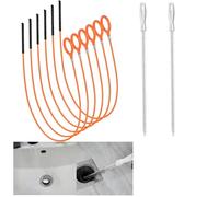 xutong Drain Cleaner - Set di 5 spazzole flessibili per la pulizia a spirale, colore arancione, 2 pezzi, colore bianco, per lavandini e scarichi, Sewers, Drain Cleaner and Hair Catcher