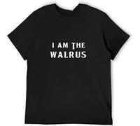 XUTSE I Am The Walrus Funny 60' Music Hippie Top Sweatshirt Short Sleeve Black L
