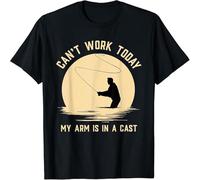XUTSE Limited Can't Work Today My Arm is in A Cast Funny Fly Fishing T Shirt Black XXL