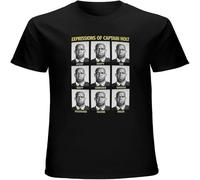 XUTSE Simpler Brooklyn Nine-Nine The Expressions of Captain Holt Men's T-Shirt Black 3XL