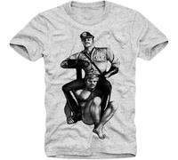 XUTSE T-Shirt Master And Servant Gay Cop Toy Boy Tom of Finland Male Boyfriend 5500 Men White S
