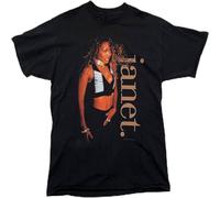 XUTSE Vintage Janet Jackson World Tour T-Shirt Funny Vintage Gift for Her Him all Black S
