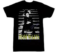 XUTSE VTG Tom Waits Gift for Fans Heavy Cotton Unisex Shirt Black XL