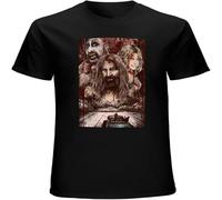 XUTSE Zombie Devils Rejects Horror Movie Poster Cotton Reprint Breathable T Shirt Black S