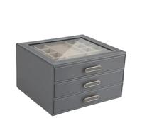 XUWEWI Large Capacity Multi-Layer Drawer Type Jewelry Box Women's Necklace Earring Bracelet Ring Storage Organizer Case Per Le Donne(Gray)