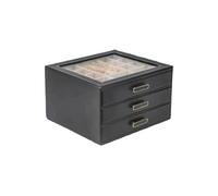 XUWEWI Large Capacity Multi-Layer Drawer Type Jewelry Box Women's Necklace Earring Bracelet Ring Storage Organizer Case Per Le Donne(Black)