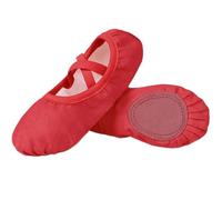 XUWEWI Scarpe Danza Scarpe da Ballo for Ragazze, Pantofole Yoga, for Bambini, Ginnastica, Pratica di Danza, Suola Divisa, Non c'è Bisogno allacciarle(Red,30)