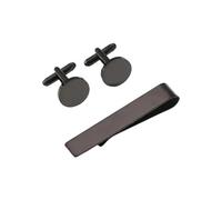 XUWEWI Set sofisticato di fermacravatta e gemelli for il gentiluomo attento ai dettagli Per Uomo(Black)