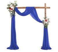XUWEWI Tessuto per Drappeggio dell'Arco Nuziale 1 pz 75X600 CM Arco di Nozze Drappeggio Tessuto Chiffon Drappo Panneggio Sheer Sfondo Reception Swag Cerimonia Decor(Royal Blue)
