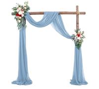 XUWEWI Tessuto per Drappeggio dell'Arco Nuziale 1 pz 75X600 CM Arco di Nozze Drappeggio Tessuto Chiffon Drappo Panneggio Sheer Sfondo Reception Swag Cerimonia Decor(Light Blue)