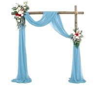 XUWEWI Tessuto per Drappeggio dell'Arco Nuziale 1 pz 75X600 CM Arco di Nozze Drappeggio Tessuto Chiffon Drappo Panneggio Sheer Sfondo Reception Swag Cerimonia Decor(Thousand Grass Blue)