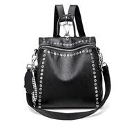 XUWEWI Zaino Rivetto Zaino da Donna in Vera Pelle con Rivetti, Multifunzionale, a Tracolla, retrò, da Viaggio, for Ragazze Adolescenti per Viaggio Lavoro Shopping