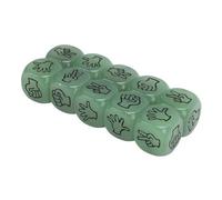 XUXHOU 10 Dadi per Indovinare le , Set di Dadi Luminosi con Forbici di Carta Sasso per Giochi da Tavolo, con Bagliore Al Buio per Giochi Educativi di Matematica (GREEN)