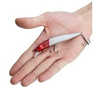 XUXHOU 5 Pezzi Esca Plastica Minnow con Ancora Tripla, Palla Integrata per Lancio a Lunga Distanza, Design Aerodinamico per Pesca in Acqua Dolce e Salata (8#)