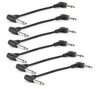 XUXHOU 6 cavi per pedale per effetti chitarra, connettori ad angolo retto da 6,35 mm di lunghezza con anima in rame senza ossigeno per riduzione del rumore e del segnale alto