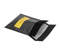 XUXHOU Borsa per Batteria Lipo 18x23 Cm, Ignifuga a Prova di Esplosione Resistente Alle Radiazioni Resistente Al Calore, con Fibra Ignifuga, per Varie Batterie di Aeromobili (BLACK)