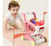 XUXHOU Carrello della Spesa Giocattolo per Bambini, Set Alimenti Finti | Plastica, Resistente e Senza Odori, Superficie Liscia, 8,1x9,6x12 Pollici, per Bambini Dai 3 Anni in su, Ideale per Asili,
