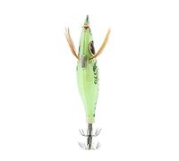 XUXHOU Esca da Pesca con Jig per Calamari, Esca Artificiale Ad Affondamento Lento Che Si Illumina Nella Notte Oscura, con Laccio Girevole e Branchia Galleggiante Realistica per la Pesca (Erba verde)