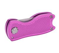 XUXHOU Forchetta da, Attrezzo Pieghevole in Acciaio Inossidabile e Lega di Alluminio per Riparare Le Zolle con Marcatore Magnetico per Palline, Ideale per la Manutenzione dei Campi da (Pink)