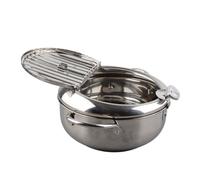 XUXHOU Friggitrice Compatta in Acciaio Inossidabile con Termometro Accurato, Maniglia per il Tocco Freddo e Griglia Rimovibile, 24 Cm (Taglia S 20 cm/7,9 pollici)