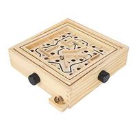 XUXHOU Labirinto di Legno Gioco Puzzle Educativo Giocattolo per Bambini Design a Labirinto a 25 Buche Sviluppo delle capacità Motorie Fini 21 X 21 X 5,2 Cm