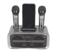 XUXHOU Macchina Karaoke wireless da 4 a 6h di altoparlanti di gioco con 2 microfoni per la festa di nozze, divertiti a cantare addominali d'argento a casa