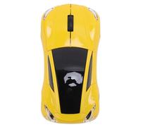 XUXHOU Mouse Wireless, Mouse da Gioco per Computer Ottico Ergonomico a Forma di Auto Sportiva in ABS da 1600 DPI 2,4 GHz per PC Portatile (YELLOW)