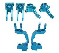 XUXHOU Nocche Sterzo Anteriori RC, Nocche Blocco Sterzo Anteriore in Lega di Alluminio e Mozzi a C, Blocchi Rotelle e Kit Mozzi Posteriori per Auto RC 1/10 (BLUE)