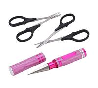 XUXHOU Perforatrice a Forbice Curva RC, Impugnatura Antiscivolo in Lega di Alluminio, Punta in Acciaio Ad Alta Resistenza, con Design Ergonomico per Auto RC, Droni, Aerei, Barche, (PINK)