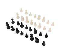 XUXHOU Pezzi degli Scacchi, Mini Pezzi di Ricambio in Plastica PS, 32, 2 Colori con Design a Borsetta, per Feste, Campeggio e relax. (bianco)