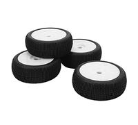 XUXHOU Pneumatici per Buggy 4 Pezzi 1/8 RC con Ruota in Plastica, Pneumatici in Gomma da 4,5 Pollici di Diametro 17 Mm Esagonali, Elevata Resistenza All'usura per Auto Fuoristrada 1/8 (WHITE)