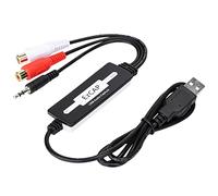 XUXHOU Scheda di Acquisizione Stereo USB con Connessione da 3,5 Mm per Windowsmac, Supporto Stereo Terwedannel, Conversione MP3/WAV Facile