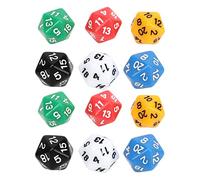 XUXHOU Set di Dadi da 12 Pezzi Set di Dadi Didattici in Plastica con Numerici a 20 Facce 6 Colori per Giochi da Tavolo Attività di Apprendimento della Matematica in Insegnamento Digitale