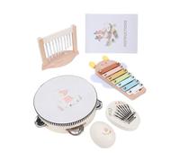 XUXHOU Set di Strumenti Musicali per Bambini, Tamburello in Legno, Xilofono, Maracas, Carillon a , Ideale per l'educazione Musicale Antica per Bambini e Neonati