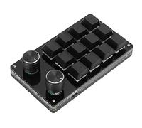 XUXHOU Tastiera gioco meccanica Mini 12 Chiave programmabile per il laboratorio di controllo industriale, materiale acrilico (tutto nero)