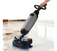 XUXIAO Lavasciuga Pavimenti Professionale da 17 Pollici con Doppie spazzole rotanti, Testa Girevole a 360°, Copertura di 1200 m²/h, Adatta per Pavimenti in Vinile, Gomma Grey