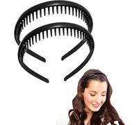 Xuxinsheng Fascia unisex con denti a pettine, set da 2 pezzi, fascia sportiva in plastica, fascia dentata antiscivolo
