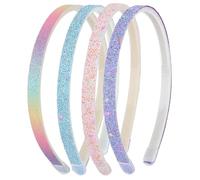 Xuxinsheng Plastica lucida carino antiscivolo striscia di capelli grossolani con denti spessi lucido coriandoli Rainbow Hair Band, bambina colorato hair accessori