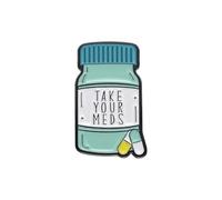 XUXINYCS 3PCS carino smalto Pin Spilla Happy Take Care Musica Love Pillola Creativa Medicina Jar Metal Badge Salute Spille Pin, Medio, Metallo, Agata
