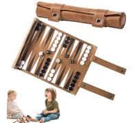 XUXLEKK Backgammon da Viaggio, Backgammon gioco da tavolo, Tavolo con Pedine e Dadi Portatili Regalo Perfetto per Gli Amanti dei Viaggi, del Campeggio e Dei Picnic, 36 x 25 cm