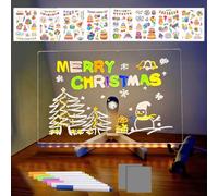 XUXLEKK LED Note Board with Colors, 30x20 cm Lavagna a LED con Penna a 7 Colori, Lavagnetta in Acrilico, Bacheca Messaggi LED Cancellabile, Lavagna LED Acrilico Decorazione Regalo per Bambini e Adulti