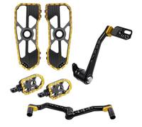 XUXRHMEAN Per Harley Touring Street Road Glide FLHX FLTRX ST 117 121 2014-2025 Kit Leve Freno, Leva Cambio E Poggiapiedi per Moto Pedale Posteriore(Black Gold)