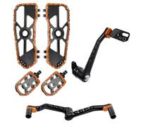 XUXRHMEAN Per Harley Touring Street Road Glide FLHX FLTRX ST 117 121 2014-2025 Kit Leve Freno, Leva Cambio E Poggiapiedi per Moto Pedale Posteriore(Black Orange)