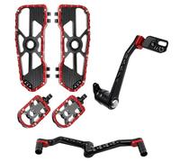XUXRHMEAN Per Harley Touring Street Road Glide FLHX FLTRX ST 117 121 2014-2025 Kit Leve Freno, Leva Cambio E Poggiapiedi per Moto Pedale Posteriore(Black Red)