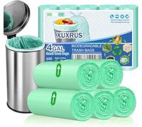 XUXRUS Biodegradabili Sacchetti per immondizia 10 Litri,120 Sacchetti Sacchetti di Rifiuti Alimentari da Cucina Sacchetti al a Base di Amido di Mais Fodere per rifiuti per Bagno, Camera da Letto